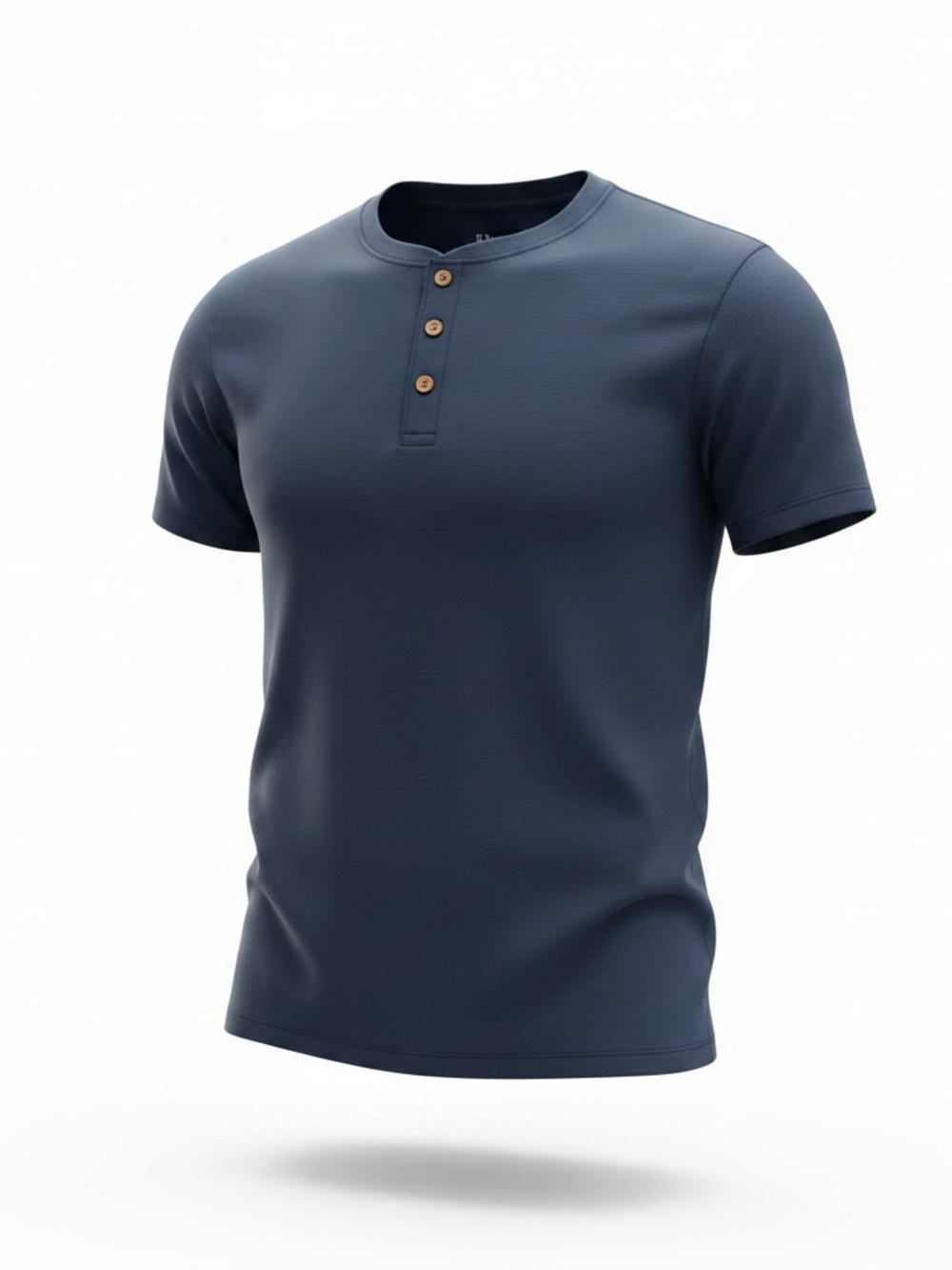 Men's Short Sleeve Henley T-Shirt in Navy
